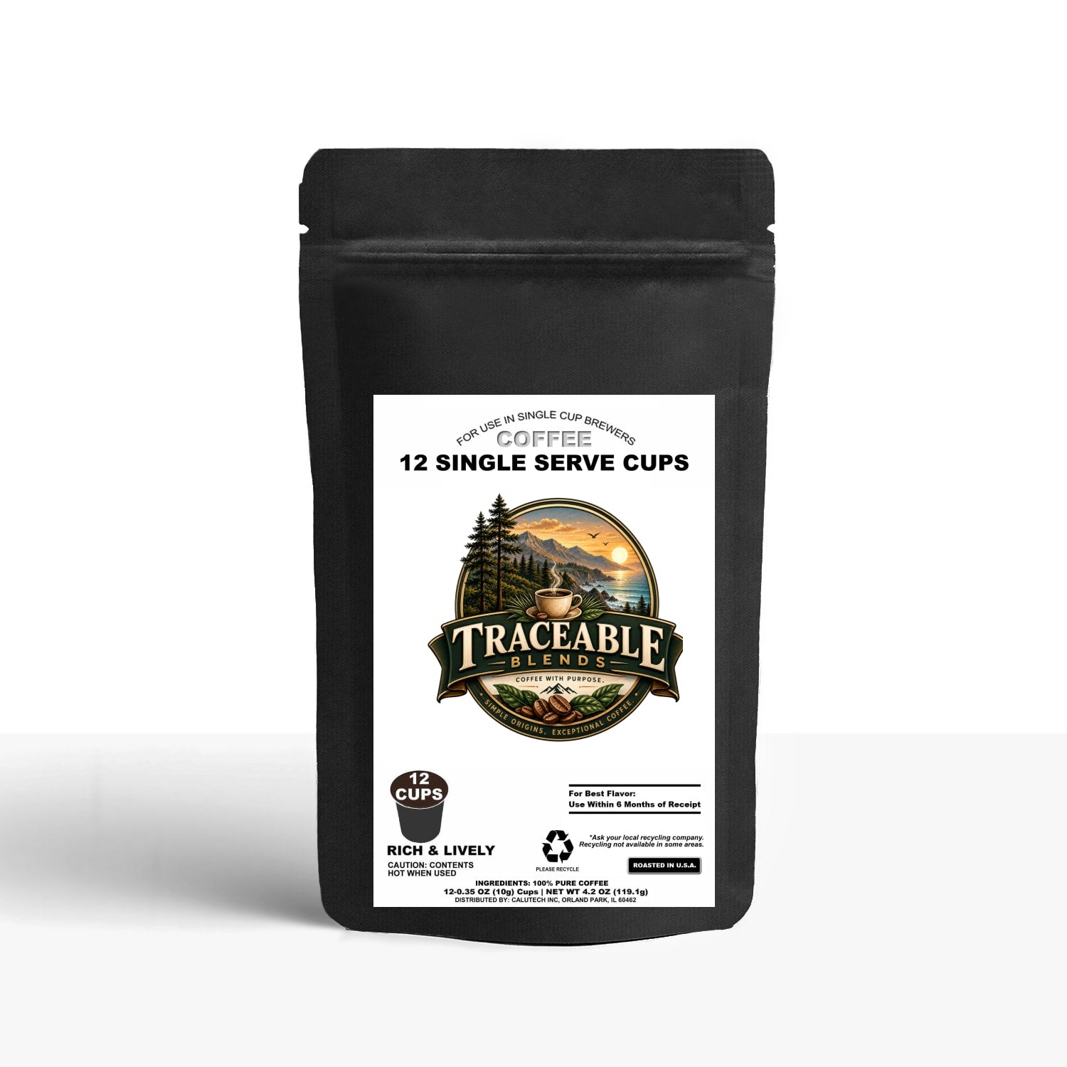 12 Pack Single Serve Coffee Capsules